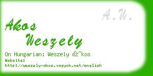 akos weszely business card